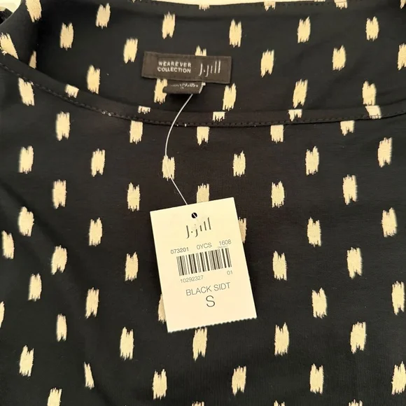J.Jill new with tags black and ivory swing dress from Wearever collection size S - Picture 4 of 4